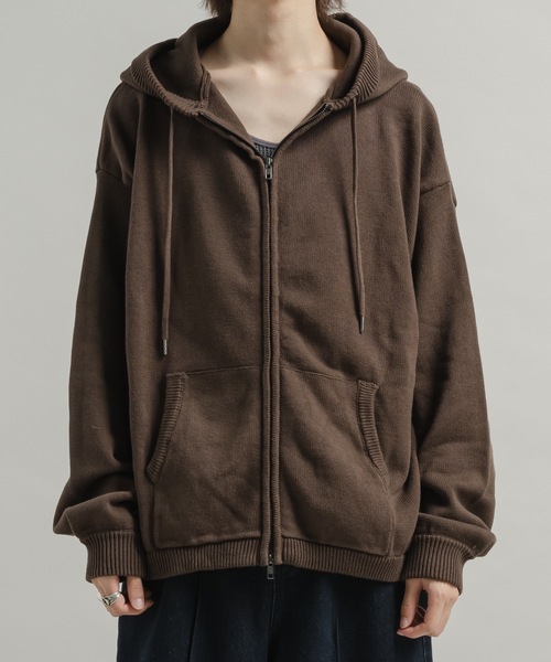 CASPER JOHN（キャスパージョン）の「Knit parka/ニットパーカー（パーカー・メンズ・レッド/ブラック/カーキ/グレー/チャコールグレー/ブルー/パープル/ブラウン/サックスブルー/ミント/ホワイト/ピンク・X-SMALL/SMALL/MEDIUM/LARGE）」の5枚目の写真