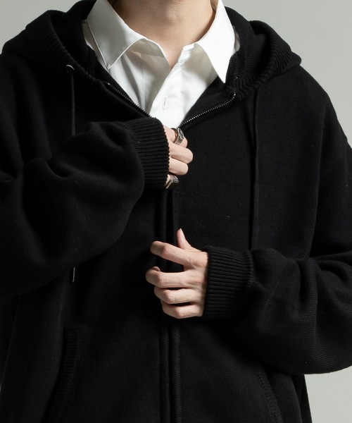 CASPER JOHN（キャスパージョン）の「Knit parka/ニットパーカー（パーカー・メンズ・レッド/ブラック/カーキ/グレー/チャコールグレー/ブルー/パープル/ブラウン/サックスブルー/ミント/ホワイト/ピンク・X-SMALL/SMALL/MEDIUM/LARGE）」の17枚目の写真