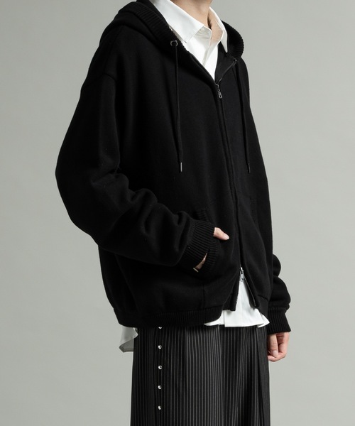 CASPER JOHN（キャスパージョン）の「Knit parka/ニットパーカー（パーカー・メンズ・レッド/ブラック/カーキ/グレー/チャコールグレー/ブルー/パープル/ブラウン/サックスブルー/ミント/ホワイト/ピンク・X-SMALL/SMALL/MEDIUM/LARGE）」の18枚目の写真