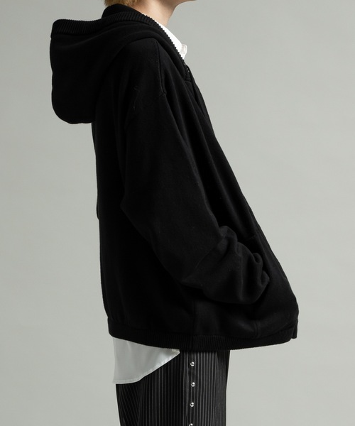 CASPER JOHN（キャスパージョン）の「Knit parka/ニットパーカー（パーカー・メンズ・レッド/ブラック/カーキ/グレー/チャコールグレー/ブルー/パープル/ブラウン/サックスブルー/ミント/ホワイト/ピンク・X-SMALL/SMALL/MEDIUM/LARGE）」の15枚目の写真