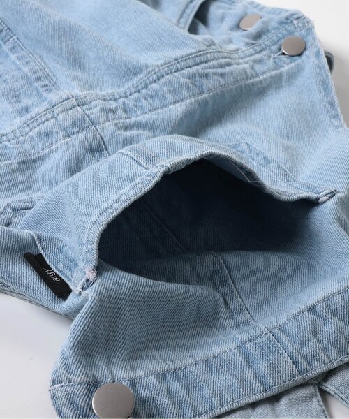 algy（アルジー）の「デニムサロペ（サロペット/オーバーオール・キッズ・グレー/サックスブルー・XX-SMALL/X-SMALL/MEDIUM/SMALL）」の14枚目の写真
