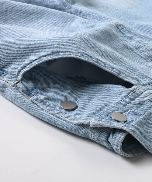 algy（アルジー）の「デニムサロペ（サロペット/オーバーオール・キッズ・グレー/サックスブルー・XX-SMALL/X-SMALL/MEDIUM/SMALL）」の16枚目の写真