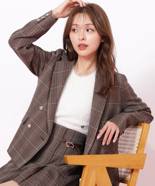 JILL by JILL STUART（ジルバイジルスチュアート）の「◇ウーリッシュフラノジャケット（テーラードジャケット・レディース・ブラウン系その他/グレー/ベージュ・MEDIUM/SMALL）」の8枚目の写真