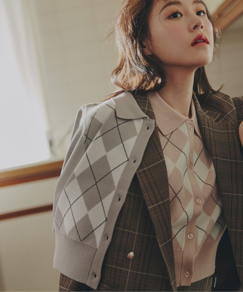 JILL by JILL STUART（ジルバイジルスチュアート）の「◇ウーリッシュフラノジャケット（テーラードジャケット・レディース・ブラウン系その他/グレー/ベージュ・MEDIUM/SMALL）」の5枚目の写真