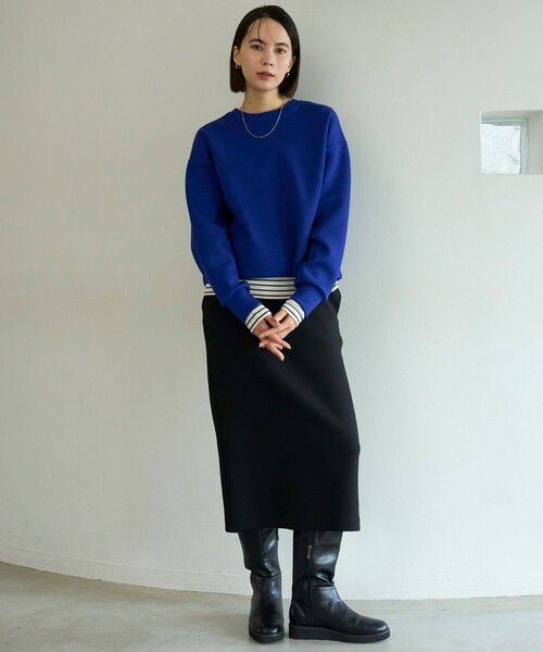 UNFILO(アンフィーロ)の「【2WAY】BEAUTY FORM JERSEY ハーフZIP プルオーバー(パーカー・レディース・ダークブラウン系/ブルー系/ライトグレー系/ベージュ系/グレー系/ブラック系・MEDIUM/SMALL)」の19枚目の写真