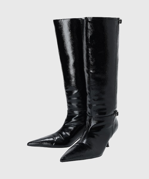 JOSE MOON（ジョゼムーン）の「BUCKLED LONG BOOTS/バックルロングブーツ（ブーツ・レディース・ブラック/カーキ・35/37/39）」の10枚目の写真