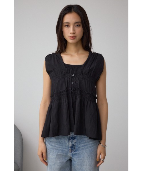 AZUL by moussy(アズールバイマウジー)の「素材アソートシャーリングベスト(ベスト・レディース・ブラック/マルチ/マジェンタ・FREE)」の7枚目の写真