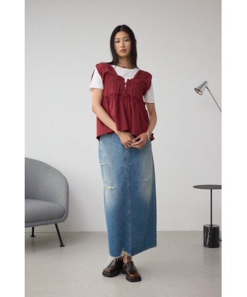 AZUL by moussy(アズールバイマウジー)の「素材アソートシャーリングベスト(ベスト・レディース・ブラック/マルチ/マジェンタ・FREE)」の16枚目の写真