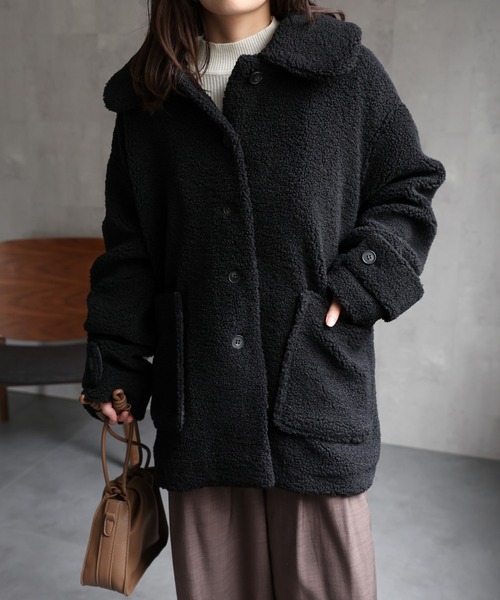 【タイムセール↓↓↓】ADORE❤️人気完売商品❤️ウールボアジャケット　コート セール】プードルボアミドル丈コート《動画あり》（その他アウター