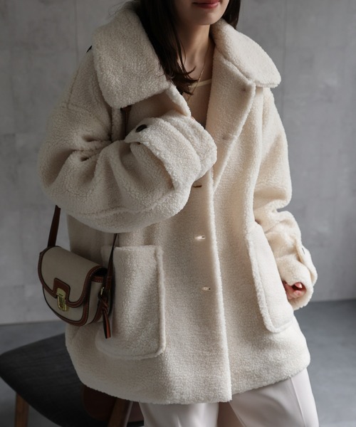 ap retro(アプレトロ)の「プードルボアミドル丈コート《動画あり》(その他アウター・レディース・ブラック/モカ/アイボリー/チャコール・FREE)」の22枚目の写真