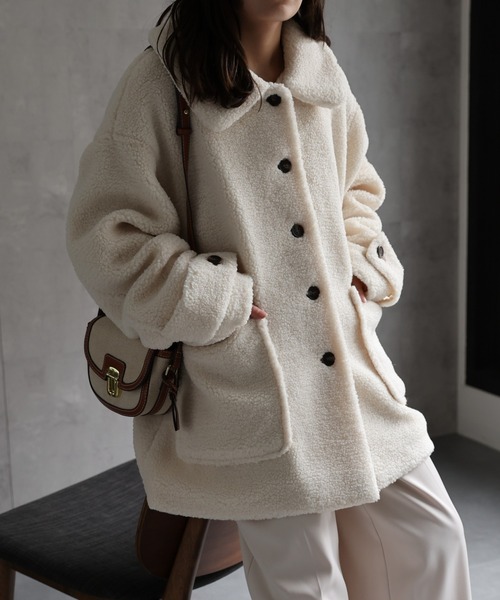 ap retro(アプレトロ)の「プードルボアミドル丈コート《動画あり》(その他アウター・レディース・ブラック/モカ/アイボリー/チャコール・FREE)」の18枚目の写真