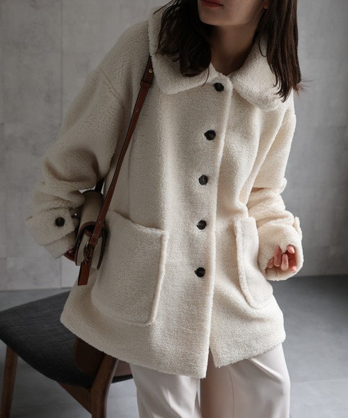 ap retro(アプレトロ)の「プードルボアミドル丈コート《動画あり》(その他アウター・レディース・ブラック/モカ/アイボリー/チャコール・FREE)」の17枚目の写真