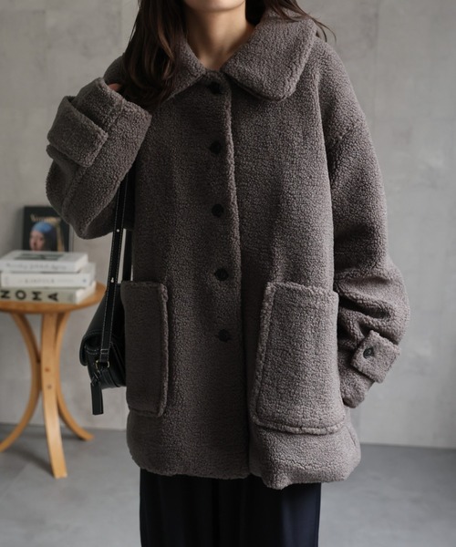 セール】プードルボアミドル丈コート《動画あり》（その他アウター