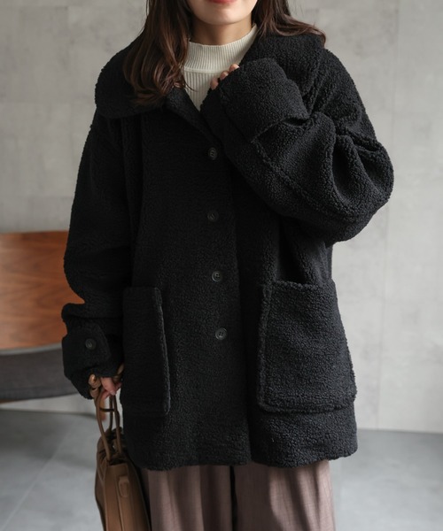 ap retro(アプレトロ)の「プードルボアミドル丈コート《動画あり》(その他アウター・レディース・ブラック/モカ/アイボリー/チャコール・FREE)」の15枚目の写真