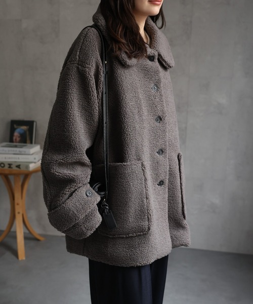 ap retro(アプレトロ)の「プードルボアミドル丈コート《動画あり》(その他アウター・レディース・ブラック/モカ/アイボリー/チャコール・FREE)」の16枚目の写真