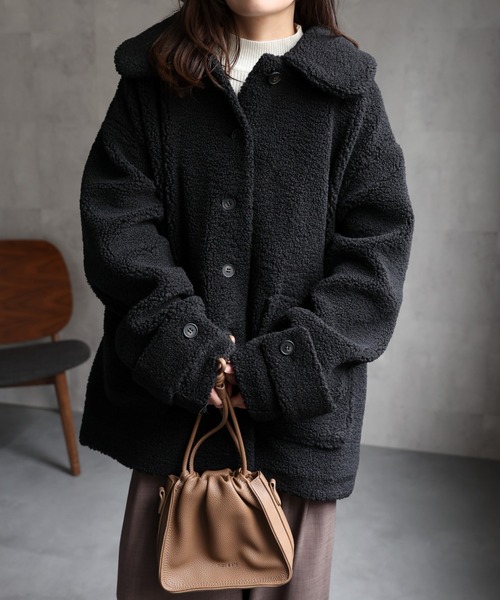 ap retro(アプレトロ)の「プードルボアミドル丈コート《動画あり》(その他アウター・レディース・ブラック/モカ/アイボリー/チャコール・FREE)」の13枚目の写真