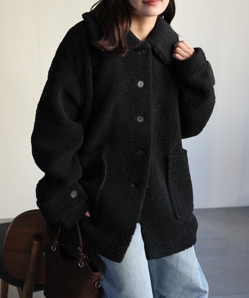 ap retro(アプレトロ)の「プードルボアミドル丈コート《動画あり》(その他アウター・レディース・ブラック/モカ/アイボリー/チャコール・FREE)」の11枚目の写真