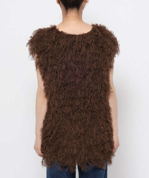 mysty woman（ミスティウーマン）の「シャギーベスト 577040（ベスト・レディース・オフホワイト/ブラウン・FREE）」の9枚目の写真