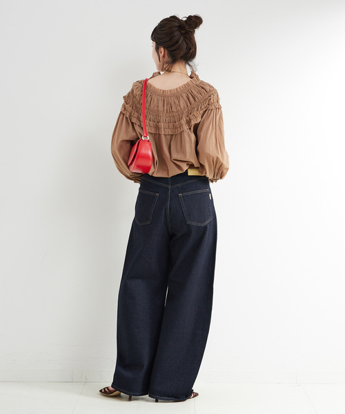 B.C STOCK(ベーセーストック)の「《追加5》ウォッシャブル / DU JOUR/デュ ジュール BARREL BAGGY JEAN(デニムパンツ・レディース・ネイビー/ブルー・38/36)」の6枚目の写真