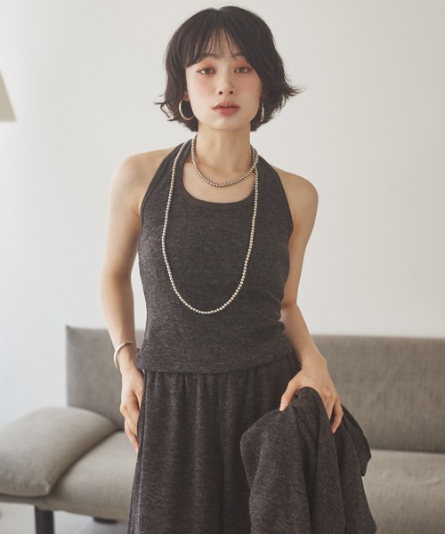 LAULEN(ローレン)の「halter neck relax 3set /ホルターネックリラックス3点セット(セットアップ・レディース・ベージュ/ブラック・FREE)」の8枚目の写真