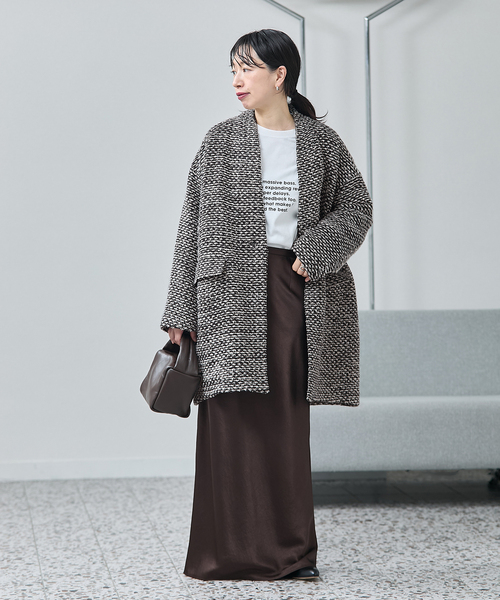 セール】《追加》SUPER140S/GIOLICA コクーンコート（ノーカラーコート