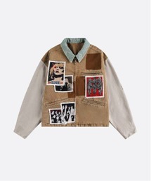 U:UME([)Retro Sticker Baseball Jacket(X^W)