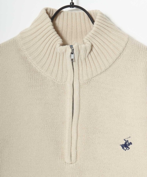 BEVERLY HILLS POLO CLUB(ビバリーヒルズポロクラブ)の「BEVERLY HILLS POLO CLUB/ビバリーヒルズポロクラブ オーバーサイズ ニット ロゴ ワンポイント刺繍 ハーフジップ セーター/レディース メンズ(ニット/セーター・レディース・ブラウン/ブルー系その他/ブルーグリーン/ブラック/アイボリー/ブラック系その他・LL/L/M)」の20枚目の写真