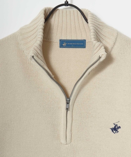 BEVERLY HILLS POLO CLUB(ビバリーヒルズポロクラブ)の「BEVERLY HILLS POLO CLUB/ビバリーヒルズポロクラブ オーバーサイズ ニット ロゴ ワンポイント刺繍 ハーフジップ セーター/レディース メンズ(ニット/セーター・レディース・ブラウン/ブルー系その他/ブルーグリーン/ブラック/アイボリー/ブラック系その他・LL/L/M)」の21枚目の写真