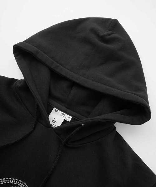 X-girl（エックスガール）の「RHINESTONE CURSIVE LOGO SWEAT HOODIE（パーカー・レディース・アッシュ/ブラック/パープル・S/M/L）」の15枚目の写真