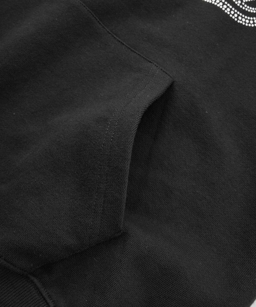 X-girl（エックスガール）の「RHINESTONE CURSIVE LOGO SWEAT HOODIE（パーカー・レディース・アッシュ/ブラック/パープル・S/M/L）」の18枚目の写真