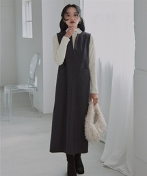 小さいサイズ キーネックジャンパースカート 低身長さん・小柄女性