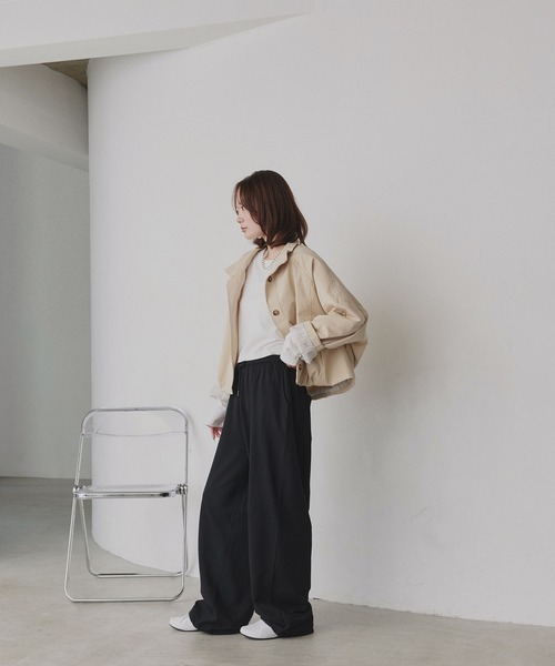 ad thie（アドティエ）の「スウェット イージー ワイドパンツ（スウェットパンツ・レディース・ブラック/杢グレー/オートミール/ブラウン/チャコール・LARGE/MEDIUM）」の12枚目の写真