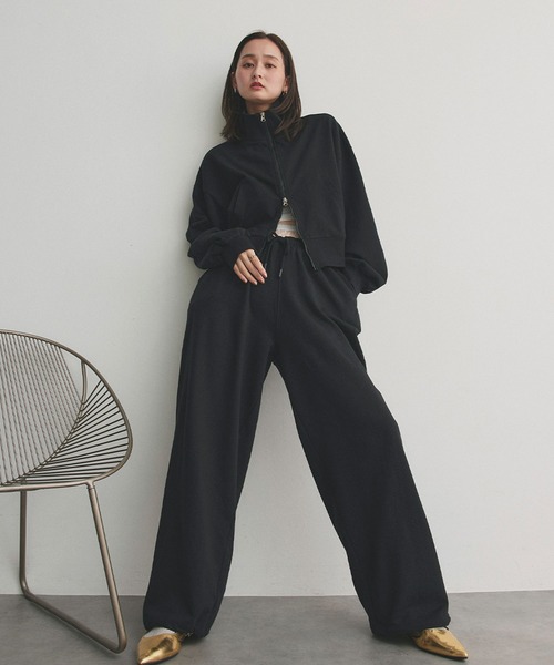 ad thie（アドティエ）の「スウェット イージー ワイドパンツ（スウェットパンツ・レディース・ブラック/杢グレー/オートミール/ブラウン/チャコール・LARGE/MEDIUM）」の19枚目の写真
