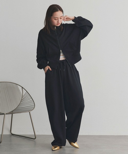 ad thie（アドティエ）の「スウェット イージー ワイドパンツ（スウェットパンツ・レディース・ブラック/杢グレー/オートミール/ブラウン/チャコール・LARGE/MEDIUM）」の20枚目の写真