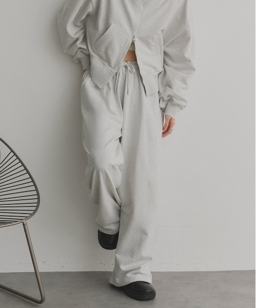 ad thie（アドティエ）の「スウェット イージー ワイドパンツ（スウェットパンツ・レディース・ブラック/杢グレー/オートミール/ブラウン/チャコール・LARGE/MEDIUM）」の18枚目の写真