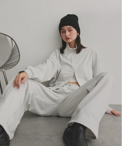 ad thie（アドティエ）の「スウェット イージー ワイドパンツ（スウェットパンツ・レディース・ブラック/杢グレー/オートミール/ブラウン/チャコール・LARGE/MEDIUM）」の21枚目の写真