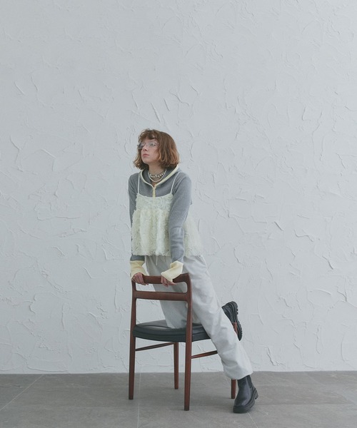 ad thie（アドティエ）の「スウェット イージー ワイドパンツ（スウェットパンツ・レディース・ブラック/杢グレー/オートミール/ブラウン/チャコール・LARGE/MEDIUM）」の7枚目の写真