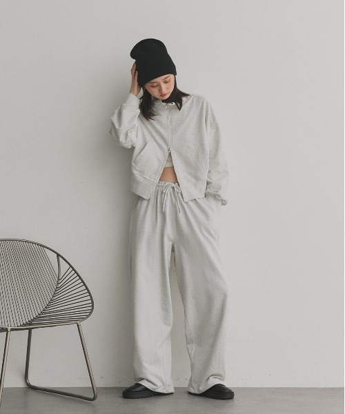 ad thie（アドティエ）の「スウェット イージー ワイドパンツ（スウェットパンツ・レディース・ブラック/杢グレー/オートミール/ブラウン/チャコール・LARGE/MEDIUM）」の20枚目の写真