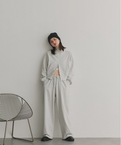 ad thie（アドティエ）の「スウェット イージー ワイドパンツ（スウェットパンツ・レディース・ブラック/杢グレー/オートミール/ブラウン/チャコール・LARGE/MEDIUM）」の21枚目の写真