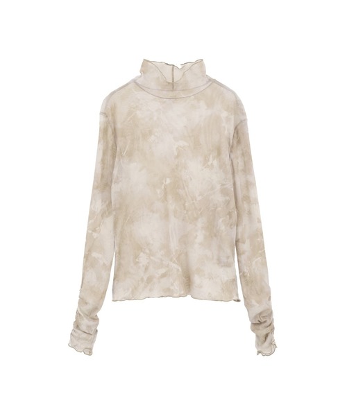 CONVERSE TOKYO(コンバーストウキョウ)の「TURTLE NECK SHEER TOP(Tシャツ/カットソー・レディース・ベージュ/ミント/ブラック・FREE)」の1枚目の写真