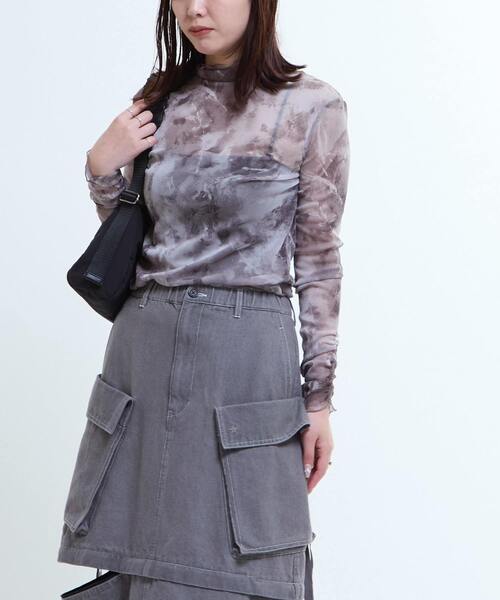 CONVERSE TOKYO(コンバーストウキョウ)の「TURTLE NECK SHEER TOP(Tシャツ/カットソー・レディース・ベージュ/ミント/ブラック・FREE)」の3枚目の写真