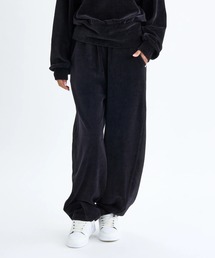 BILLABONG レディース KNIT VELOURS × RIB ロングパンツ 【2025年秋冬モデル】/ビラボンセットアップ対応ウエストゴムボリュームシルエットベロアパンツ
