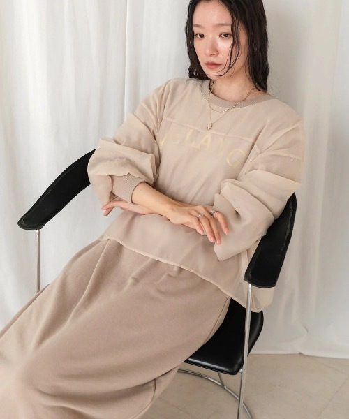 Bab(バブ)の「【S・Mサイズ展開】ロゴシアードッキングスウェットワンピース(ワンピース・レディース・グレー系その他/アイボリー/ブラック・MEDIUM/SMALL)」の5枚目の写真