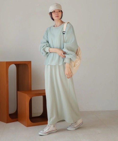 Bab(バブ)の「【S・Mサイズ展開】ロゴシアードッキングスウェットワンピース(ワンピース・レディース・グレー系その他/アイボリー/ブラック・MEDIUM/SMALL)」の16枚目の写真