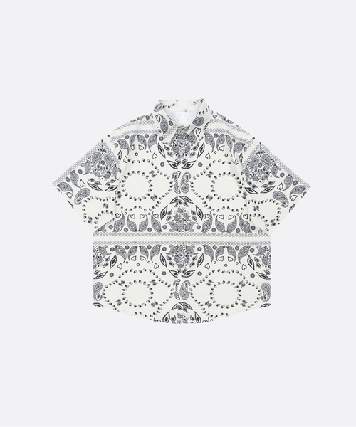 U:UME(ユーム)の「Symmetrical Ethnic Print Shirt(シャツ/ブラウス・メンズ・ホワイト・SMALL/MEDIUM)」の1枚目の写真