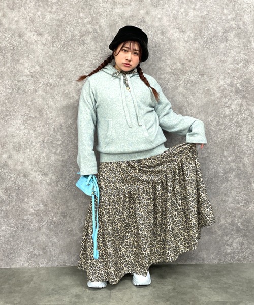 GEVS.（ジェイヴィス）の「ミックスヤーンフーディニット＜大きいサイズ有＞GEVS.（ニット/セーター・レディース・グレー系/アイボリー系/ブルーグリーン・L/M/5L/4L/3L/LL）」の8枚目の写真