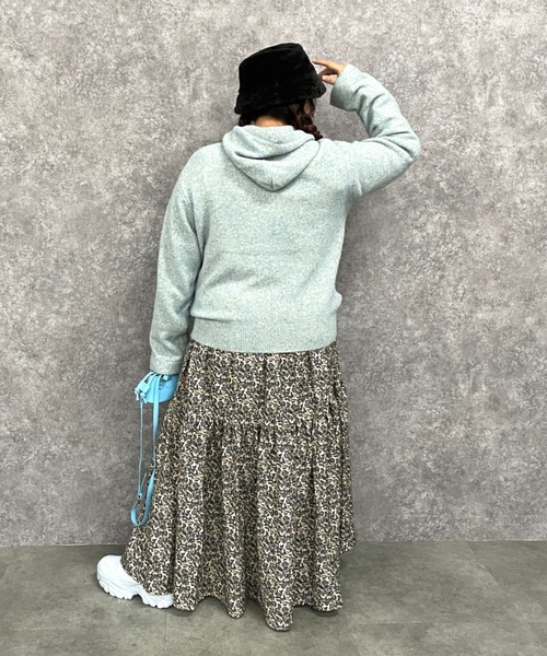 GEVS.（ジェイヴィス）の「ミックスヤーンフーディニット＜大きいサイズ有＞GEVS.（ニット/セーター・レディース・グレー系/アイボリー系/ブルーグリーン・L/M/5L/4L/3L/LL）」の9枚目の写真