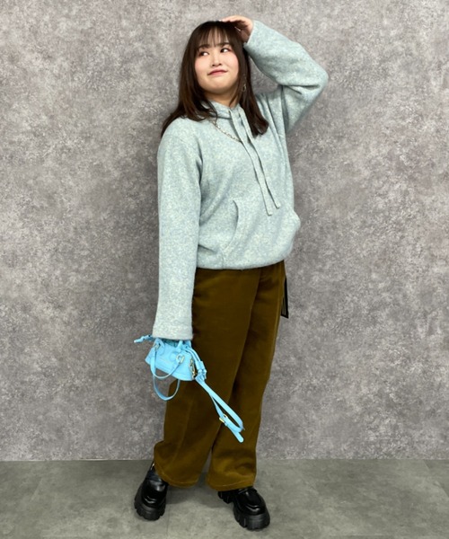 GEVS.（ジェイヴィス）の「ミックスヤーンフーディニット＜大きいサイズ有＞GEVS.（ニット/セーター・レディース・グレー系/アイボリー系/ブルーグリーン・L/M/5L/4L/3L/LL）」の14枚目の写真