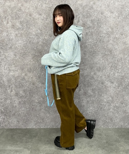 GEVS.（ジェイヴィス）の「ミックスヤーンフーディニット＜大きいサイズ有＞GEVS.（ニット/セーター・レディース・グレー系/アイボリー系/ブルーグリーン・L/M/5L/4L/3L/LL）」の16枚目の写真