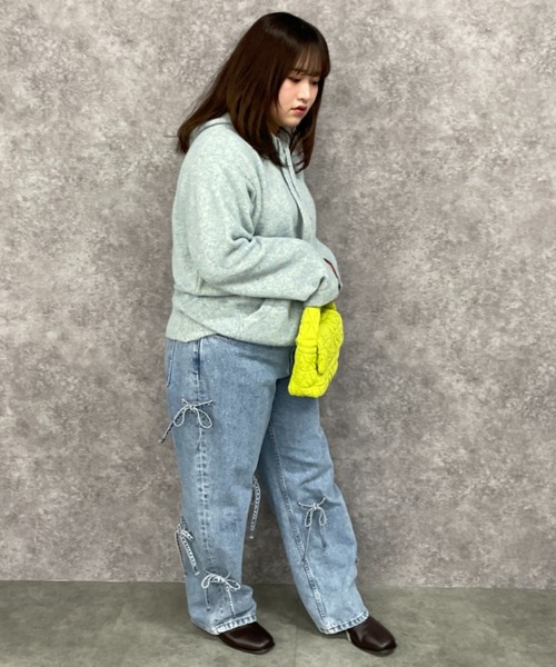 GEVS.（ジェイヴィス）の「ミックスヤーンフーディニット＜大きいサイズ有＞GEVS.（ニット/セーター・レディース・グレー系/アイボリー系/ブルーグリーン・L/M/5L/4L/3L/LL）」の20枚目の写真